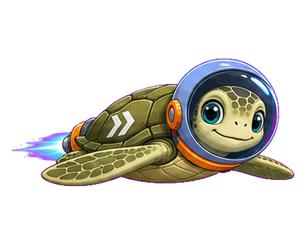 The Nanions sea turtle astronaut at home in its orbit
