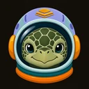 Nanions turtle in a pastel space helmet